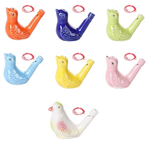 YUAXIA (ユアクシア) セラミック 鳥笛、 7個 面白い 鳥呼び笛、 真似する 鳥のさえずり のために 子供用 入浴 遊ぶ 誕生日 ギフト(Color:Sparrow)
