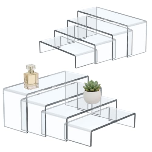 Acrylic Display Risers, 8 Pcs, 4 Sizes