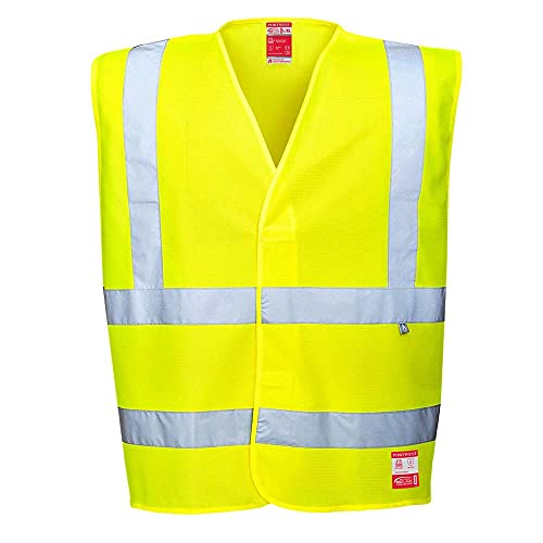 Portwest Hi-Vis Anti Static Vest - Flame Resistant, Size: XX/3X, Colour: Yellow, FR71YERXX/3X, XX3X