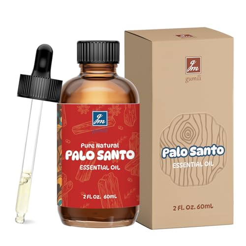 GM Gumili Palo Santo Essential Oil 2 Oz 100% Pure Palo Santo Oil for Diffuser Skin Hair Body & Face Perfume Sweet Creamy Scent for Relaxation Aromatherapy & Massage
