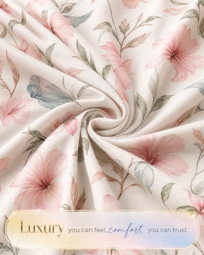 Image of VAS COLLECTIONS 240 TC Premium Cotton Single Bedsheet, Soft Breathable Comfortable Floral Printed Bed Sheet, Elegant Durable Bedding for Bedroom, Easy Care Single Bed Cover,60 x 90 Inches - Warm Pearl