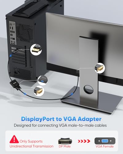 Adaptador DisplayPort a VGA 2 unidades miniatura 2