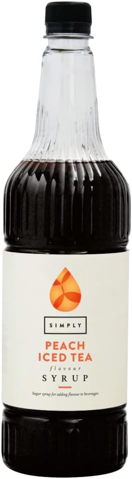 Simply Peach Iced Tea Syrup, Vegan & Gluten Free Beverage Syrup for Cocktails & Mocktails (1 Litre)