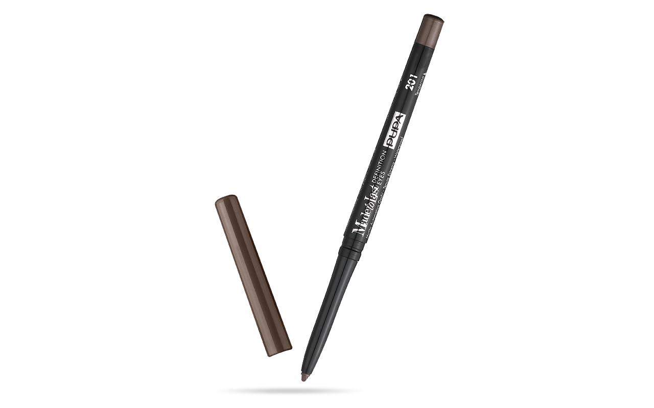 Pupa Milano Made To Last Definition Eyes, Extremely Long-Lasting Automatic Eye Pencil, Waterproof, Paraben Free, Intense, Creamy Color, Pencil with Sharpener – 201 Bon Ton Brown – 0.012 Oz