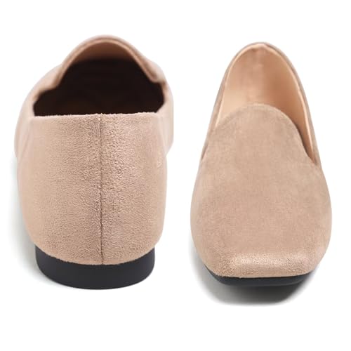 Image of Dear Time Women's Closed Toe Flats Shoes Comfortable Office Slip-on Casual Loafer Flats