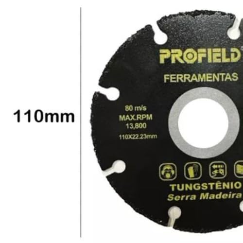 02 Disco Tungstênio Madeira P/Esmerilhadeira Serra 22,23mm