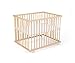 Geuther Laufgitter CECILE, Laufstall zum zusammenklappen mit Rollen, 71 x 99 cm, Vollholz Natur