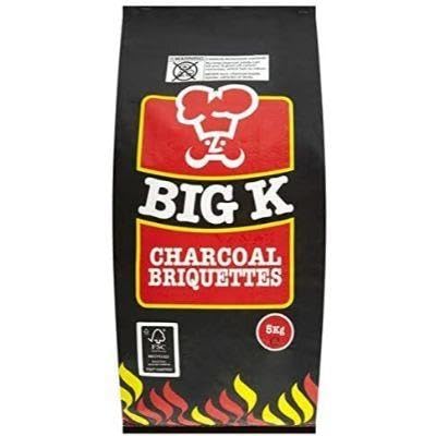 Bigg K Charcoal Briquettes 5kg | Long-Lasting Consistent Heat | Ideal for Grilling Smoking & Slow Cooking | Low Ash Easy to Use | BBQ Essential