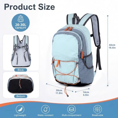 Image of Venzina Trekking Small Bags, Lightweight Hiking Backpack Packable
