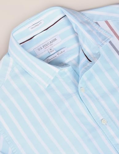 Image of U.S. Polo Assn. Men's Cotton Regular Fit US Polo Ass. Checked Button Down Long Sleeve Casual Regular 1621 Casual Shirts (UDSHT1439)