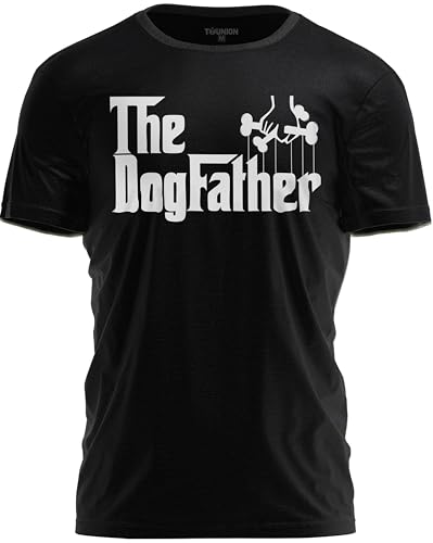 TeeUnion Dogfather T-Shirt Funny Cute Pup Pet Lover Gift for Dog Father Black