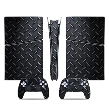 PS5 Slim versão digital skin para console e controladores, adesivo de vinil Play-Station 5 películas finas, capa de decalque envolvente acessórios de proteção para PS5 Slim Digital Edition (placa de