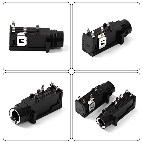 uxcell 10 Pcs 6.35mm 1/4 Inch Stereo Socket 4 Pins PCB Panel Mount Connectors miniatura 6