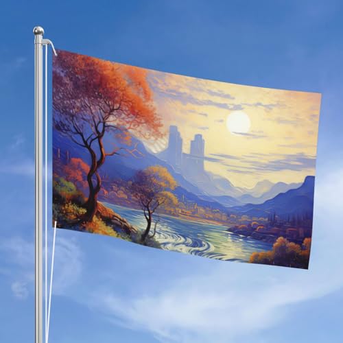 Drapeaux double face en polyester 200D robuste avec œillets en laiton - 7