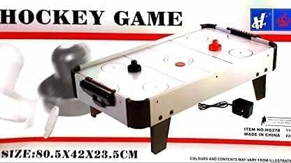 Image of Lagertha Wooden Indoor Air Hockey Game Table Top Toy for Kids, Big Size 80 x 42 x 23.5 cm, Multi Color