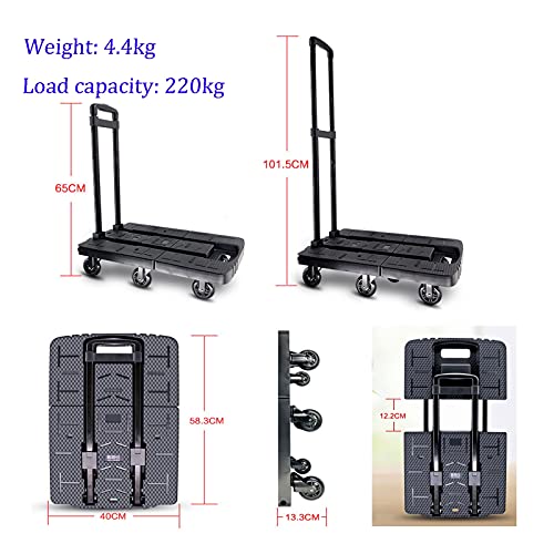 Carretilla plegable multifuncional 220kg 7 ruedas miniatura 2