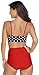 Angerella Polka High Waisted Cute Bikini Swimwear Bathing Suit(BKI031-R1-4XL), Red-Two, US14-16=Tag Size 4XL