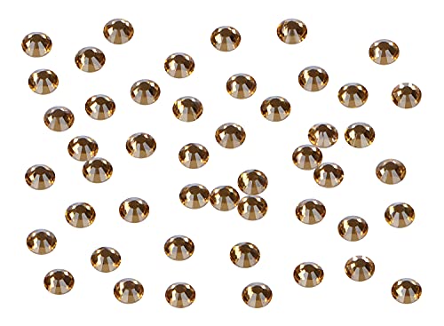 Image of 1440PCS Art Nail Rhinestones non Hotfix Glue Fix Round Crystals Glass Flatback for DIY Jewelry Making with one Picking Pen (ss20 1440pcs, Aurum)