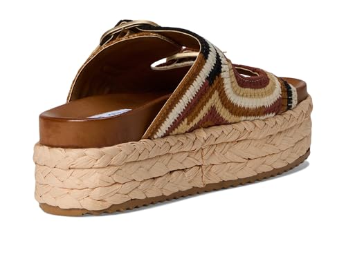 Steve Madden Women's Klare Wedge Sandal, Brown Multi, 11
