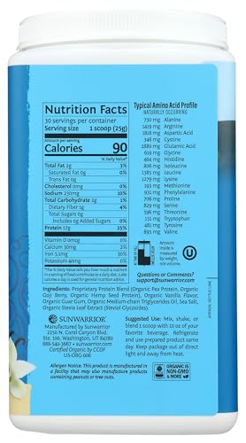 Image of Sunwarrior Warrior Blend - Organic Vegan Plant Protein Powder with BCAAs and Pea Protein - Dairy free, Gluten Free, Soy Free, Non- GMO, Plant based protein powder, Sugar free and Keto Friendly