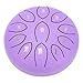 Steel Tongue Drum 6in 11 Tones Carbon Steel Mini Percussion Instrument - Outdoor Sound, Durable Construction, Garden Relaxation (Purple)
