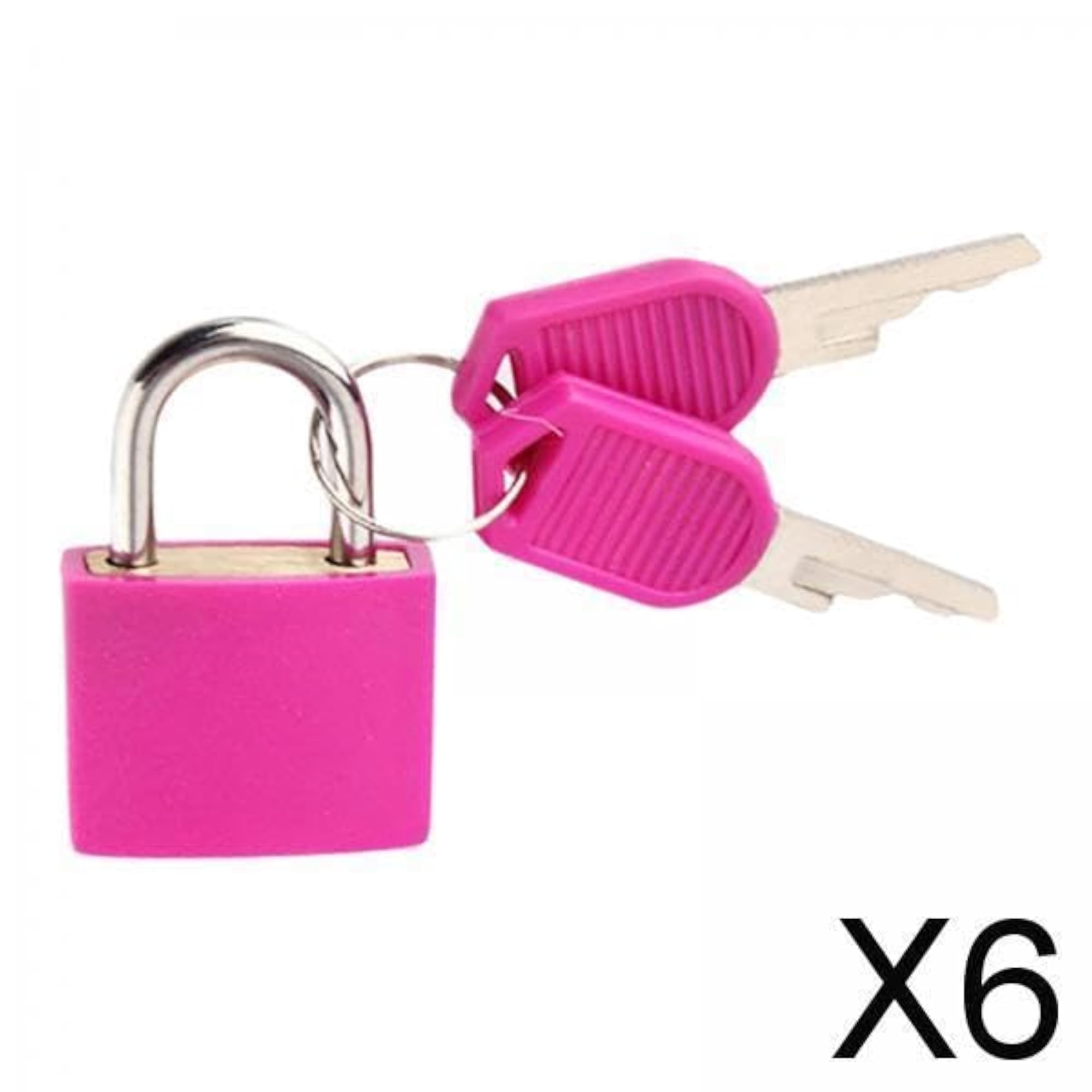 6xMini Anti Theft Lock Case for Diary Jewelry Box Rose Red