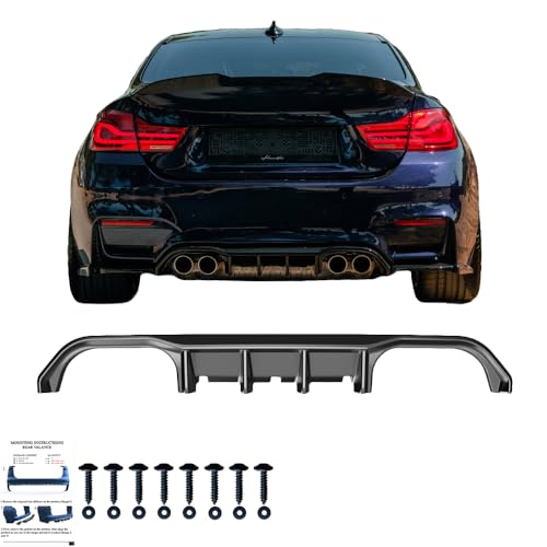 Difusor trasero BMW M4 F82 2014 a 2021 spoiler inferior negro brillante tuning
