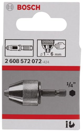 Bosch 2 608 572 072 - Portabrocas de sujeción rápida hasta 10 mm - 1 – 6 mm, 1/4" - 6k (pack de 1)