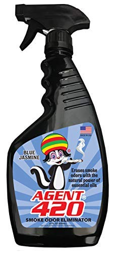 AGENT 420-22 oz Cannabis Odor Destroying Spray for Eliminating Cigarette Smoke or Most Unwanted Odors In Your House, Car or Apartment - Freshen Up The “place” [Jasmine]