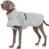 FUAMEY Dog Cold Weather Coats,Dog Winter Jackets for Large Dogs Warm Dogs Coat with Reflective Strips Waterproof Pet Snowsuit Thick Paded Pets Vest for Labrador Golden Retriever Grey XL