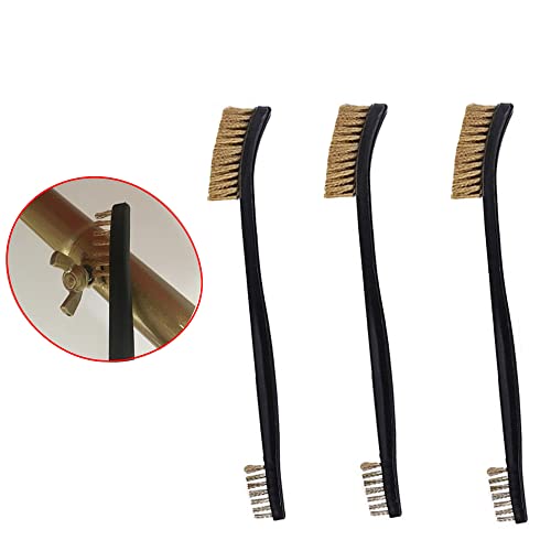 Foto von 9 Stück Messingbürste Drahtbürsten Set Drahtbürste Klein Mini Drahtbürste für die Reinigung von Schweißschlacken und Rost (Messing)