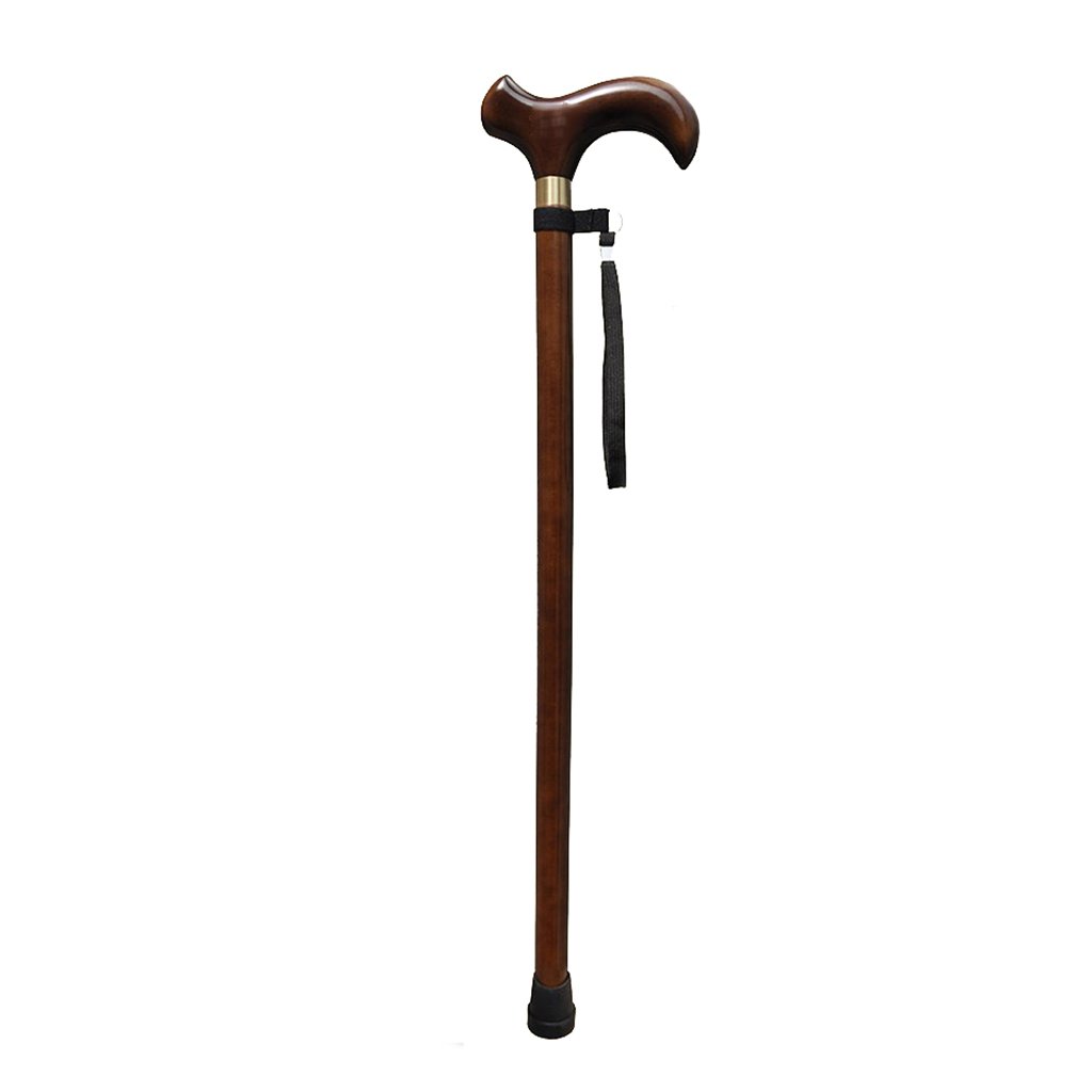 Bastón de madera maciza, ajustable para personas mayores y ancianos