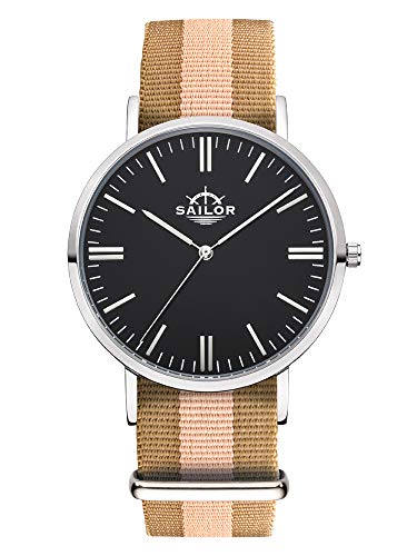 Montres Classic Harbour Sailer blanc, montre homme et femme avec bracelet nylon sport