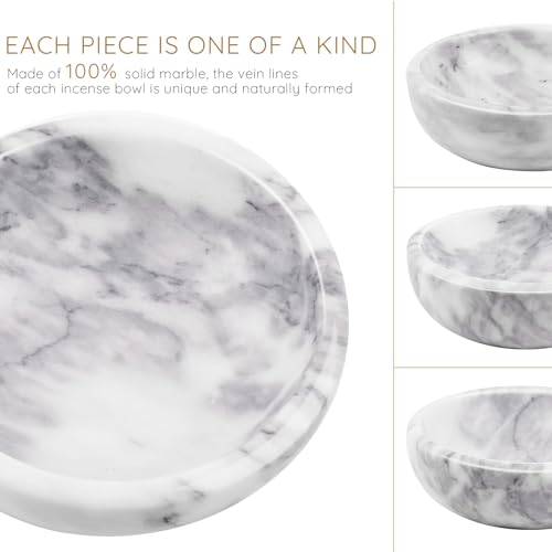 Suporte de incenso de mármore polido para palitos fofos, moderno suporte de queimador de incenso com