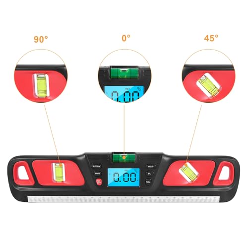 Nivel digital medidor de ángulo Protractor HW 200 rojo miniatura 4