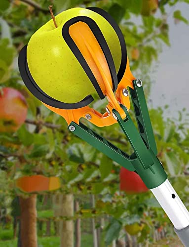 LBSI 3 Tamaños, Recoge Frutas Telescopico Extensible, Recogida de Frutas de Goma Blanda de Tres Garras, Cuerpo de Varilla de Aleación de Aluminio Grueso (Size : 2.3m~4m) Cover