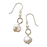 [ディーヴァス] 18金 ピアス k18 レディース 18金ピアス 18k 淡水パール 真珠 揺れる ショート フックピアス 本物