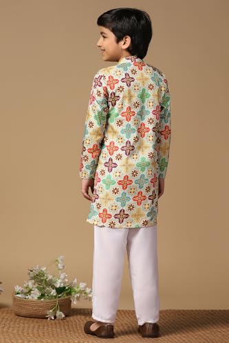Image of Fashion Dream Boy's Cotton Blend Printed Kurta Pant Set|Kurta Set|Kurta And Pant Set|Kids Ethnic Set|Ethnic Set