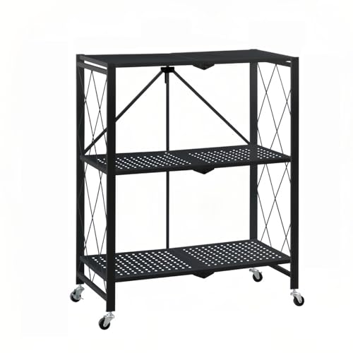 Estantería de metal resistente de 5 niveles para despensa de cocina y baño, estante de pie multifuncional con diseño plegable