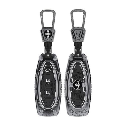 Image of Keyzone Iron Core Series Key Cover Compatible for Suzuki Baleno, Ciaz, Ignis, SCross, Vitara Brezza, Toyota Urban Cruiser 3 Button smart Key (Gunmetal)