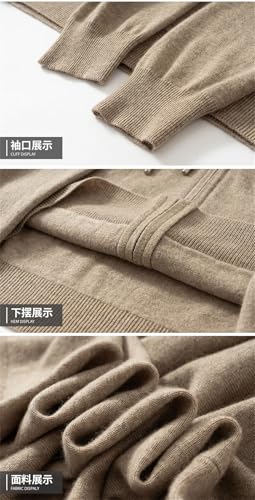 Men's Sweater Hooded Knitted Cardigan Casual Business Long Sleeved Men's Full Zip Up Cardigan Sweater3