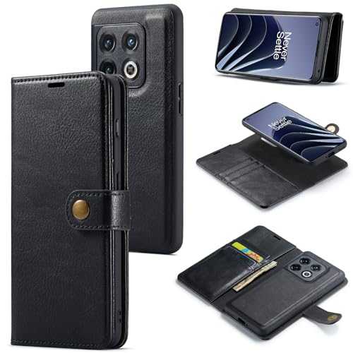 Étui OnePlus 10 Pro anti-rayure avec verre trempé et portefeuille amovible