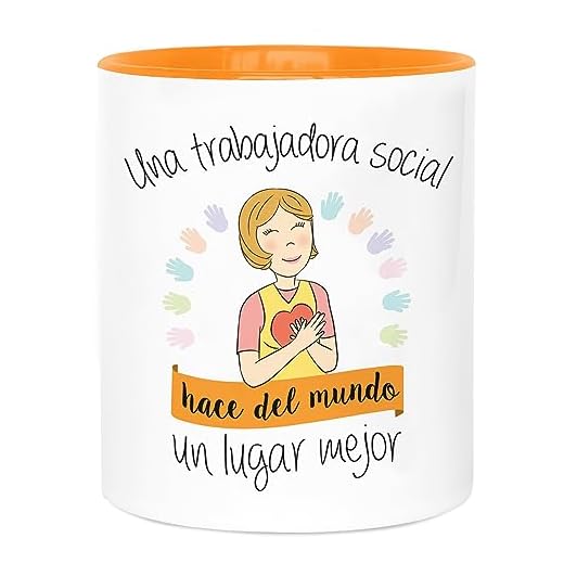 LA MENTE ES MARAVILLOSA - Taza de Cerámica con Frase |Una Trabajadora Social Hace del Mundo un Lugar Mejor| 330 ml Regalo Original para una Persona Especial, Taza de Café y Té
