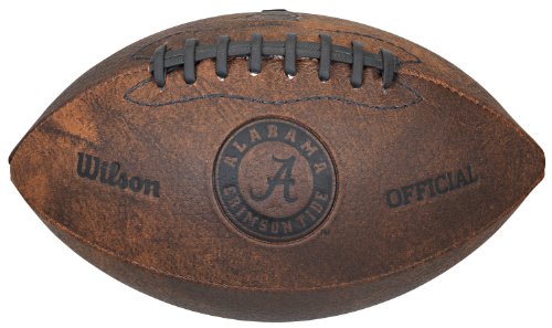 Gulf Coast Sales NCAA Alabama Crimson Tide NCAA Alabama Crimson Tide Vintage Throwback Football, 9-inches, Brown, 9-inches (WTF1528XBAL)