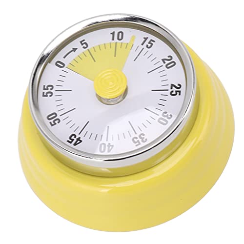Timer Doméstico, Timer de Aço Inoxidável, Adsorção de Magnetita, Fácil de Usar para a Escola (Amarel