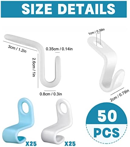 Hanger Hook 50PCS Clothes Hanger Connector Hooks Space Saving Coat Hangers Clip Multi-Layer Stackable Hanger Connecting Hooks for Wardrobe