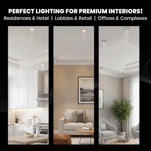Image of Havells Crysta Deco Cob 7W 3K Matt Black,Led-Spotlights,Energy Efficient,Long Life of 25000 Burning Hours,Beam Angle of 36,Metal Body Cob with Independent Driver,Warm White (3000K) Pack of 8