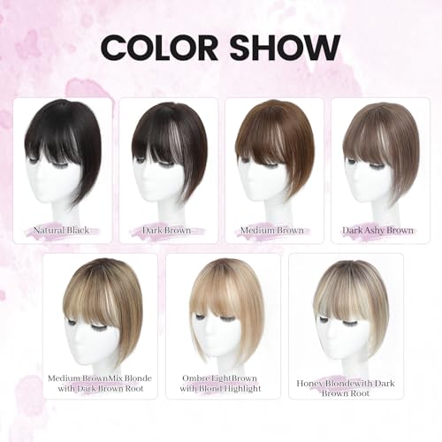 Cheveux clairsemés solution postiche avec frange couverture 3D naturelle 360