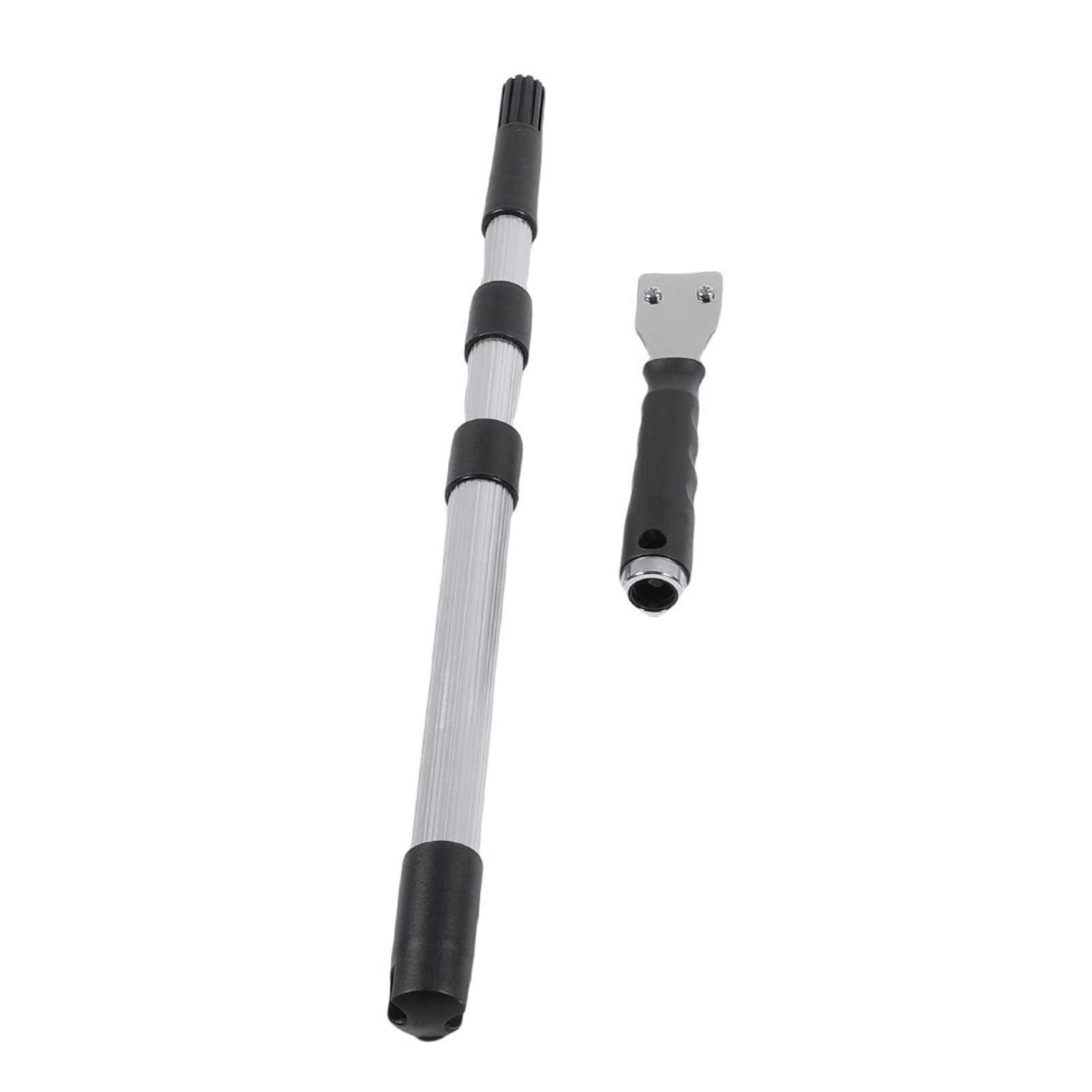 FTVOGUE Escobilla de Goma Autonivelante para Suelos, Herramienta de Nivelación de Suelos de Cemento de Acero Inoxidable con Cuchillas Intercambiables, Cabezal de 20 Pulgadas y Varilla Telescópica de