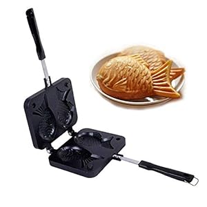 Double Fish Shaped Hot Dessert Waffle Cake Maker Pan Japanese Pancake Double Pan Stainless Steel Frypan